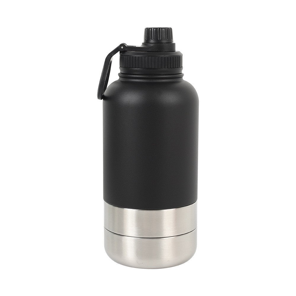 In Stock 3 in 1 Portable 32Oz & 64Oz Stainless Steel Insulated Dog Water Bottle with Bowl for Outdoor Travel Drinking