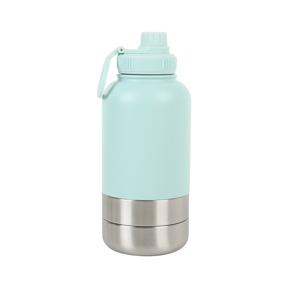 In Stock 3 in 1 Portable 32Oz & 64Oz Stainless Steel Insulated Dog Water Bottle with Bowl for Outdoor Travel Drinking