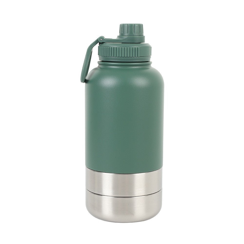 In Stock 3 in 1 Portable 32Oz & 64Oz Stainless Steel Insulated Dog Water Bottle with Bowl for Outdoor Travel Drinking