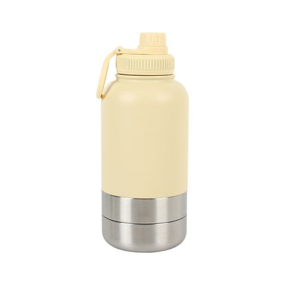 In Stock 3 in 1 Portable 32Oz & 64Oz Stainless Steel Insulated Dog Water Bottle with Bowl for Outdoor Travel Drinking